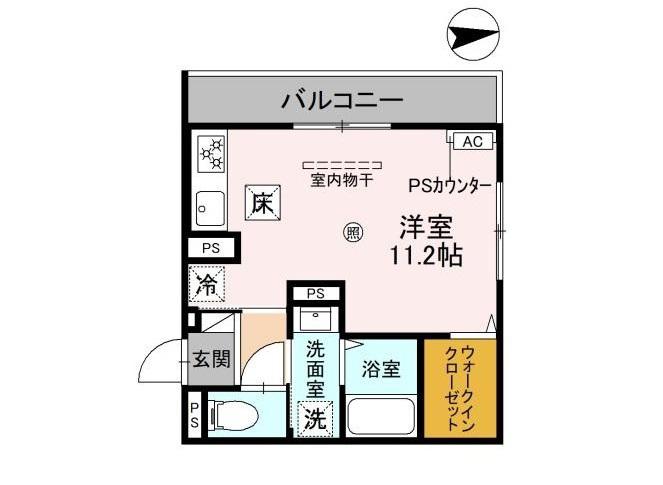 SINCERITE(ワンルーム/2階)の間取り写真
