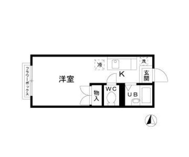 エステートピア神村イースト(ワンルーム/1階)の間取り写真