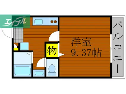 エレガンス大供(1K/4階)の間取り写真