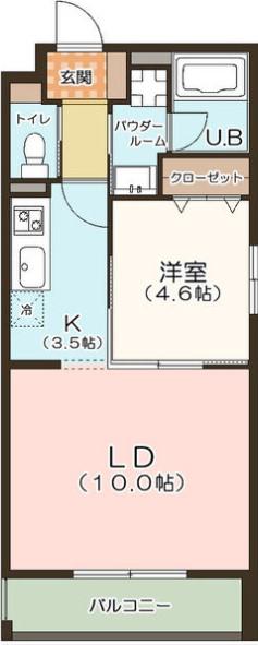 プロティオス汐路(1LDK/3階)の間取り写真