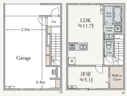 INFRAMINCE EDGE(1LDK/2階)の間取り写真