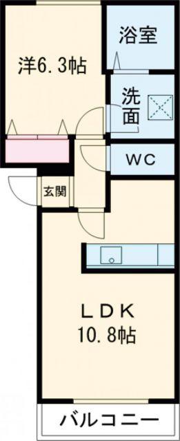 VICTORIAVIII(1LDK/2階)の間取り写真