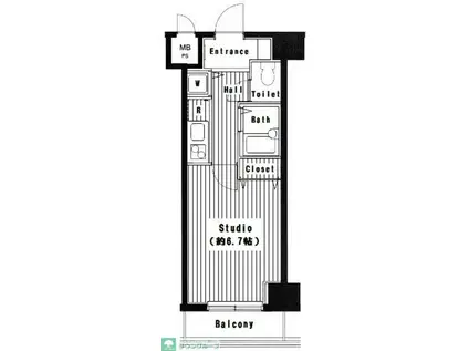 グランド・ガーラ幡ヶ谷イースト(1K/9階)の間取り写真
