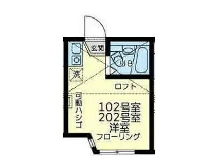 ユナイトKOKANエルリンガー(ワンルーム/1階)の間取り写真