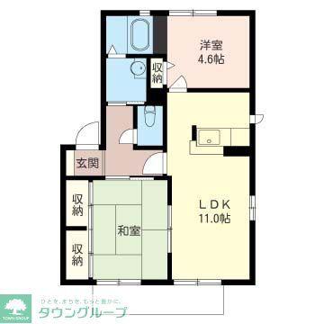 シェモワC(2LDK/1階)の間取り写真