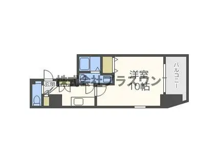 AFFLUENCE難波(1K/10階)の間取り写真