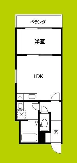 リブレメゾン岸辺I(1LDK/1階)の間取り写真