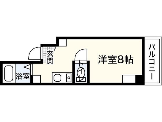 アクアコート宇品(ワンルーム/6階)の間取り写真