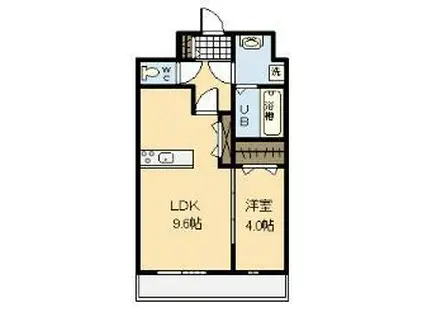 トピカ中津瀬(1LDK/1階)の間取り写真
