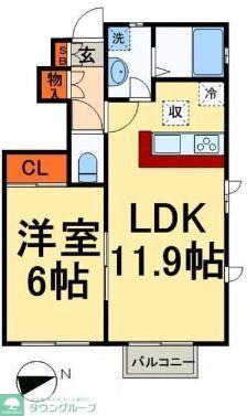 ボヌールT(1LDK/1階)の間取り写真