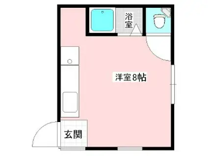 ハイツ入船(ワンルーム/2階)の間取り写真