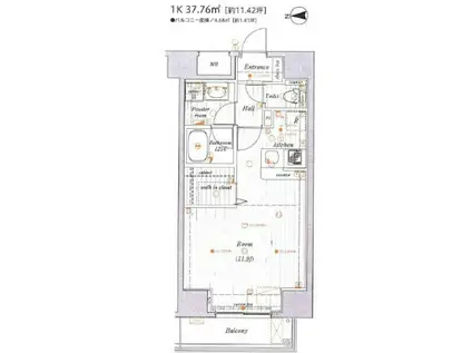 レオーネ上野入谷(ワンルーム/12階)の間取り写真