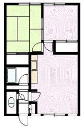 信栄マンション(2LDK/1階)の間取り写真