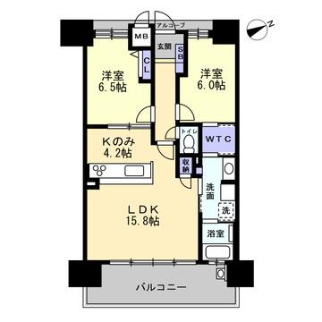 アルファステイツ浜松駅西(2LDK/11階)の間取り写真