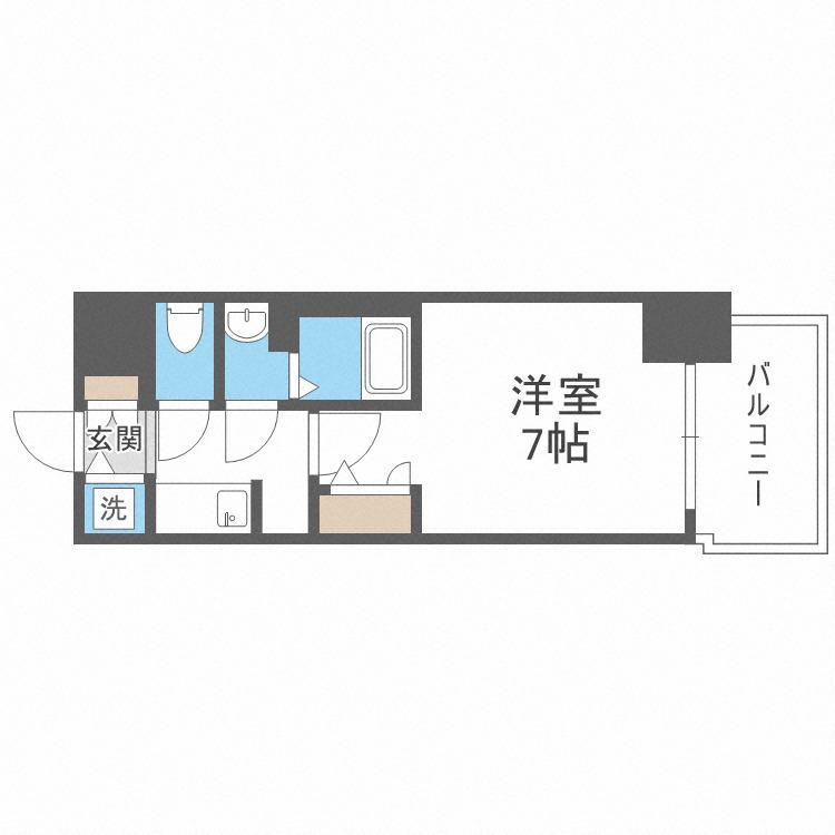 S-RESIDENCE難波大国町UNO(1K/14階)の間取り写真