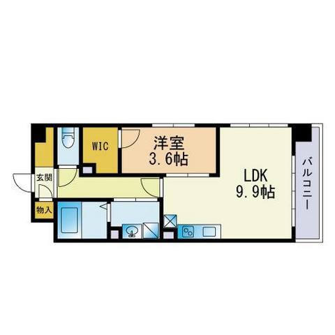 ADEN箱崎駅前(1LDK/13階)の間取り写真