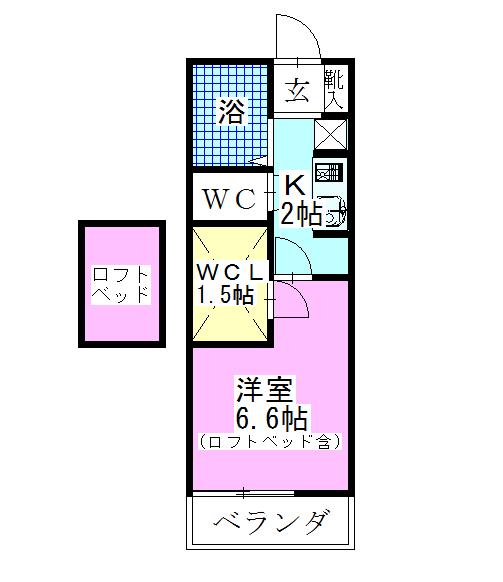 レオパレスハートポート(1K/3階)の間取り写真