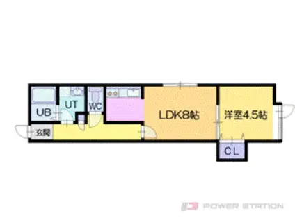 フリューブジョーヌIII(1LDK/2階)の間取り写真