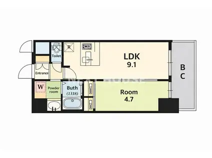 GM KOHAMA(1LDK/5階)の間取り写真
