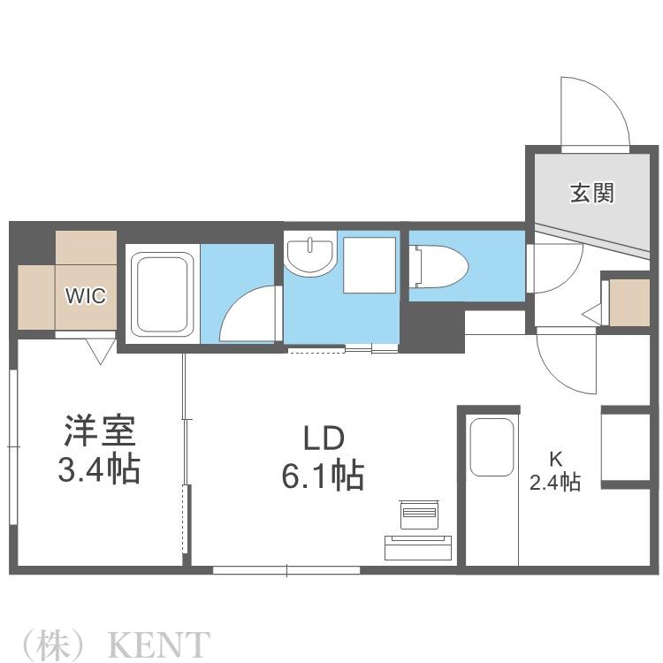 PARTENZA(1LDK/2階)の間取り写真