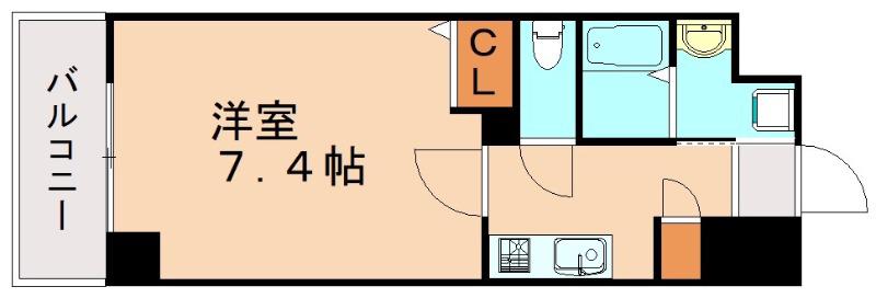 LE GRAND BLEU QUATRE(1K/6階)の間取り写真