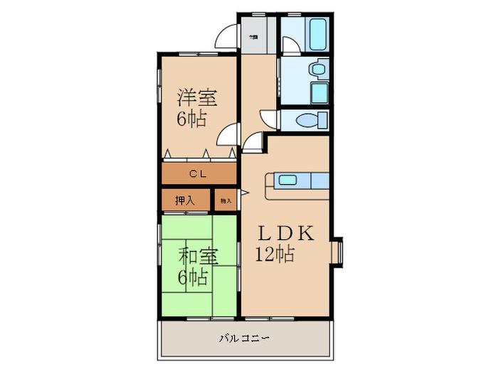 ＪＲ日豊本線 下曽根駅 徒歩13分 3階建 築23年(2LDK/1階)の間取り写真