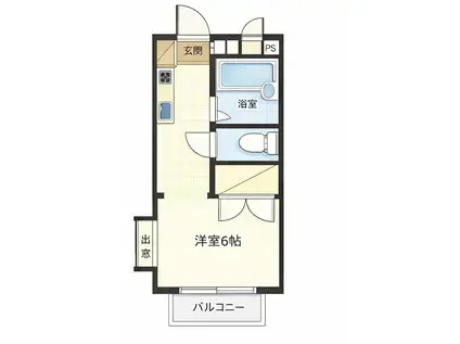 ピア樹II(ワンルーム/1階)の間取り写真