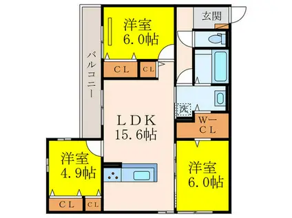 BIVIO(3LDK/3階)の間取り写真
