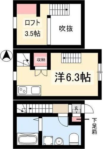 LE COCON 新川町II(ワンルーム/1階)の間取り写真