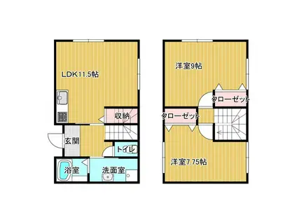 フローリッシュ(2LDK/2階)の間取り写真