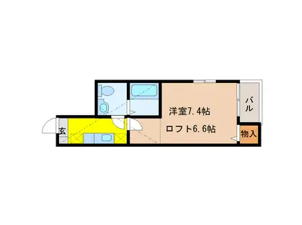 CLAUDIA 愛宕橋(1K/1階)の間取り写真