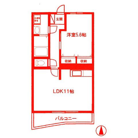 ガーデンコート元町(1LDK/1階)の間取り写真