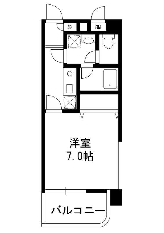 モアナリノ(1K/7階)の間取り写真
