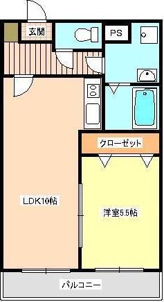 セントラルマンション(1LDK/4階)の間取り写真