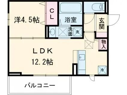 イーストプレイス須屋(1LDK/1階)の間取り写真