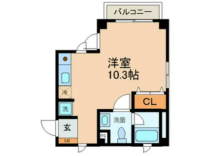第一デュオレ スズエ(ワンルーム/2階)の間取り写真