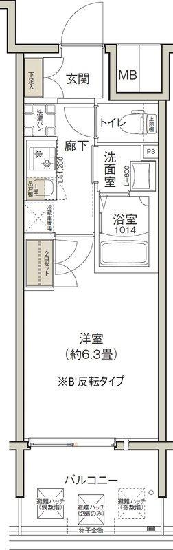 クレストコート靱公園(1K/10階)の間取り写真