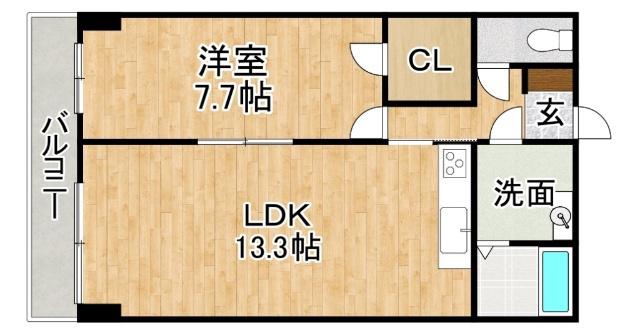 サルイオビヒロ(1LDK/2階)の間取り写真