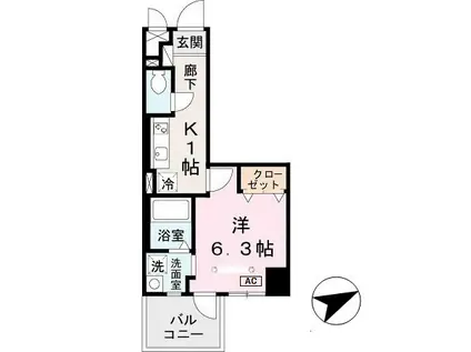 プリマベーラ神戸(1K/5階)の間取り写真