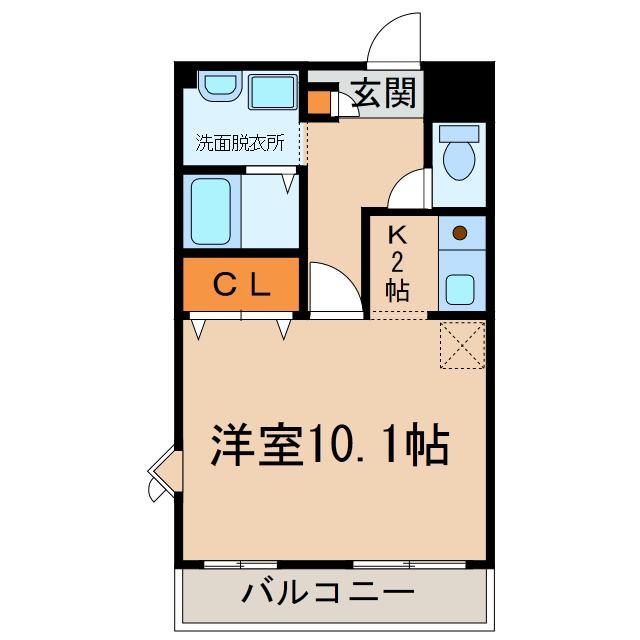 オルテンシア(1K/3階)の間取り写真