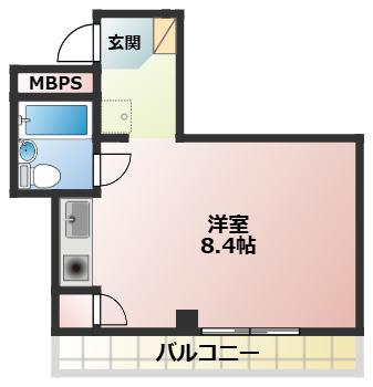 プリムローズ(ワンルーム/1階)の間取り写真
