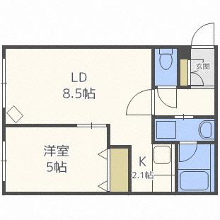 グリーンヴィラ(1LDK/4階)の間取り写真