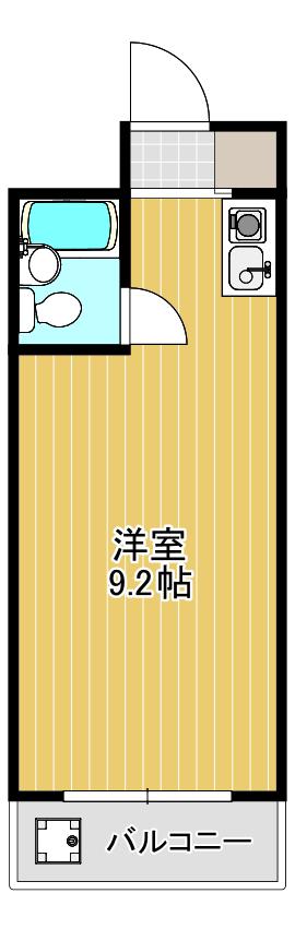 歯大前スカイマンション(ワンルーム/10階)の間取り写真
