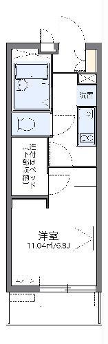 レオパレスウエストシティー(1K/1階)の間取り写真