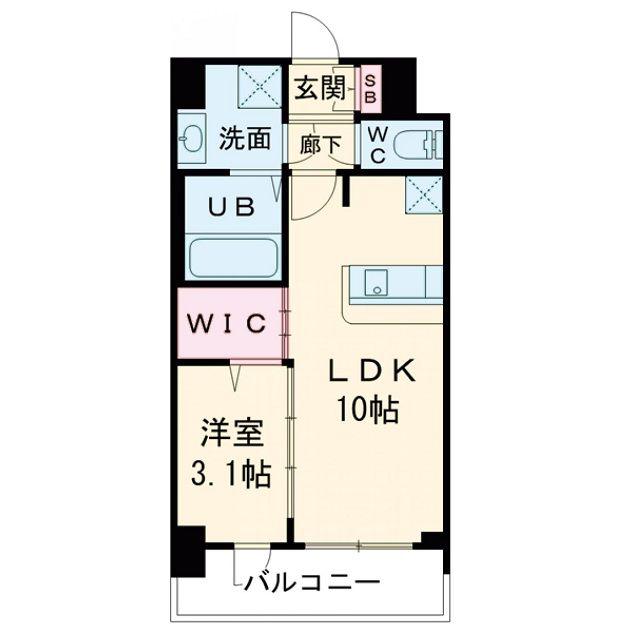 ミラージュパレス大阪ドームPROSPER(1LDK/7階)の間取り写真