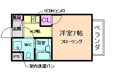 AVANT荘園(1K/1階)の間取り写真