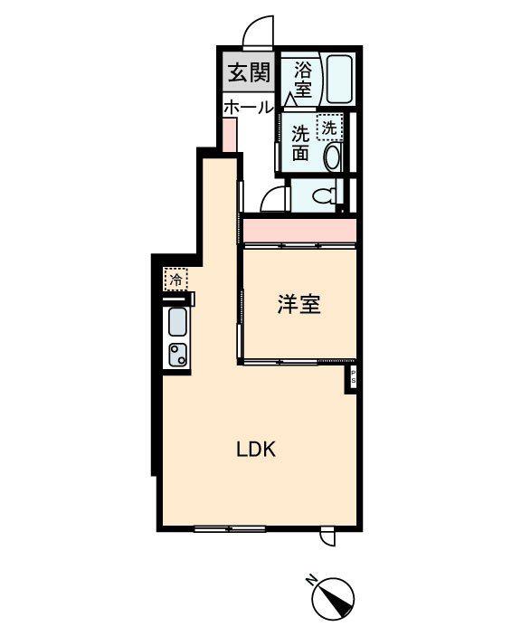 SAKURA CUBE(1LDK/1階)の間取り写真