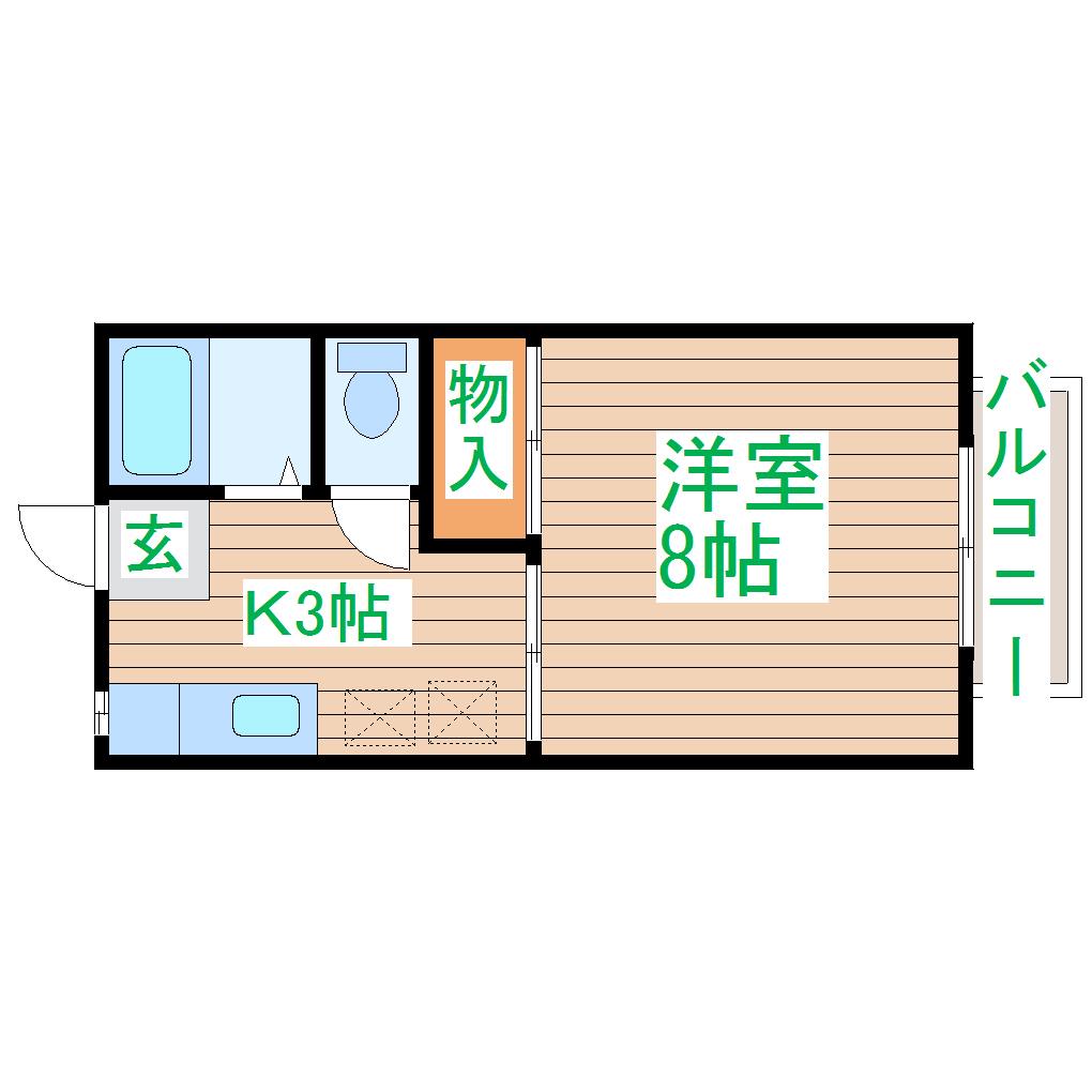 プレーンハイツ(1K/1階)の間取り写真