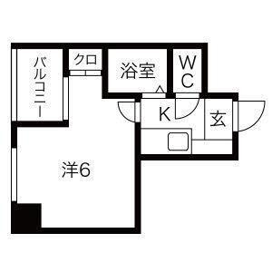 千林ロイヤルハイツ(1K/9階)の間取り写真