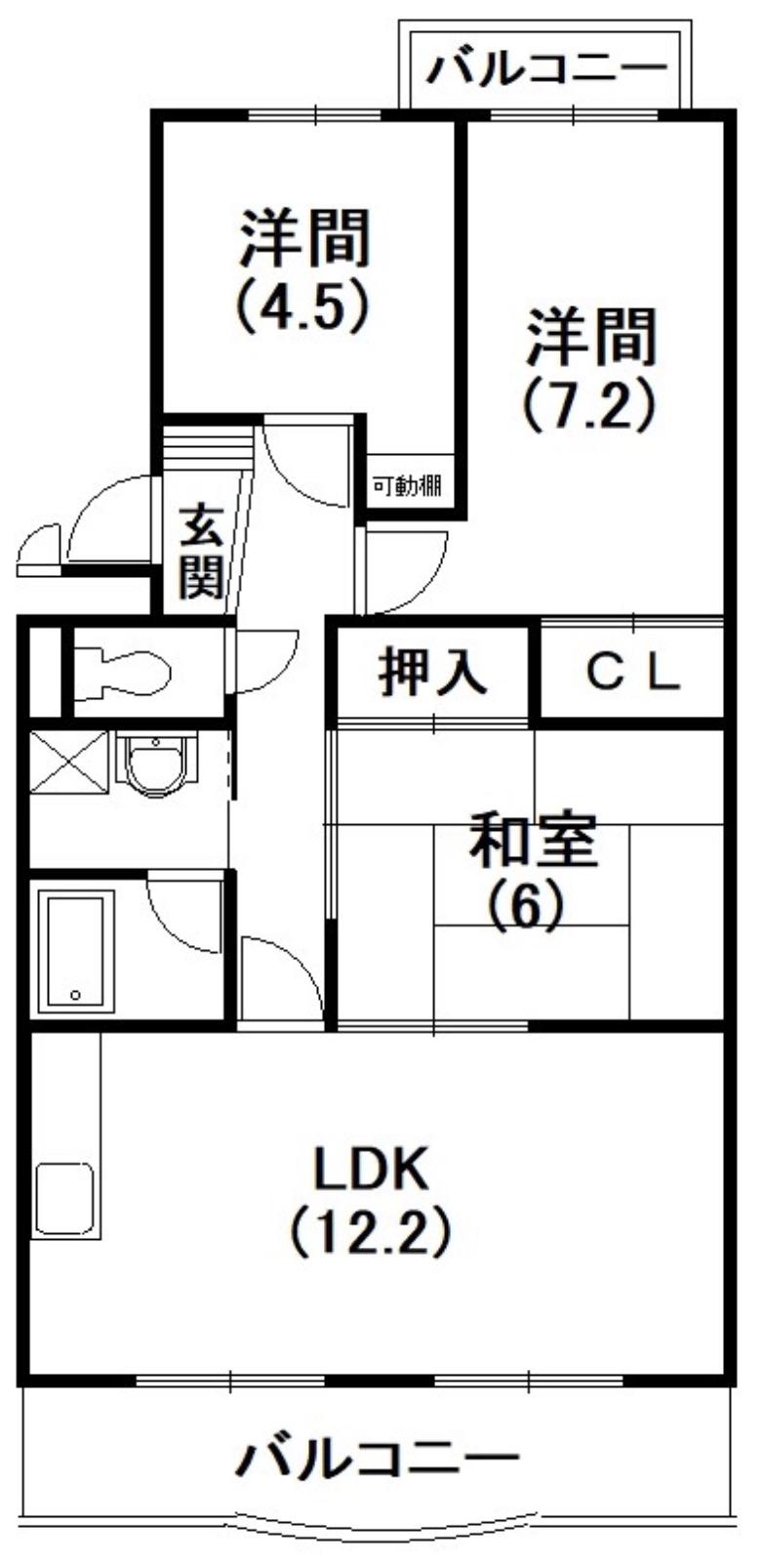 ベルクール(3LDK/2階)の間取り写真